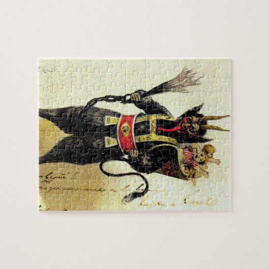 Wicked Krampus Beängstigend Demo Weihnachten Weihn Puzzle (Horizontal)