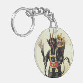 Wicked Krampus Beängstigend Demo Weihnachten Weihn Schlüsselanhänger (Vorderseite links)