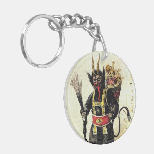 Wicked Krampus Beängstigend Demo Weihnachten Weihn Schlüsselanhänger (Vorderseite links)