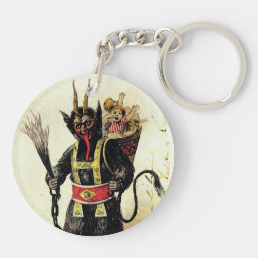 Wicked Krampus Beängstigend Demo Weihnachten Weihn Schlüsselanhänger (Rückseite)