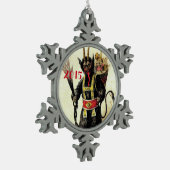 Wicked Krampus Beängstigend Demo Weihnachten Weihn Schneeflocken Zinn-Ornament (Links)