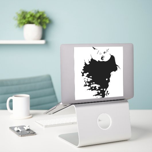 Wicked Mane Aufkleber (Laptop auf Schreibtisch)