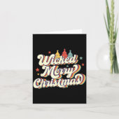 Wicked Merry Christmas Retro Groovy New England Xm Karte (Vorderseite)
