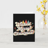 Wicked Merry Christmas Retro Groovy New England Xm Karte (Gelbe Blume)
