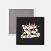 Wicked Merry Christmas Retro Groovy New England Xm Magnet (Vorderseite/Rückseite)