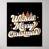 Wicked Merry Christmas Retro Groovy New England Xm Poster (Vorne)