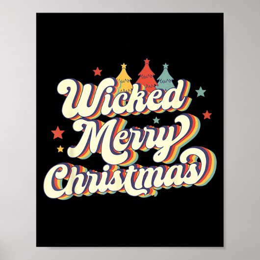 Wicked Merry Christmas Retro Groovy New England Xm Poster (Vorne)