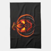 Wicked Neon Pumpkin Halloween Kitchen Towel Geschirrtuch (Vertikal)