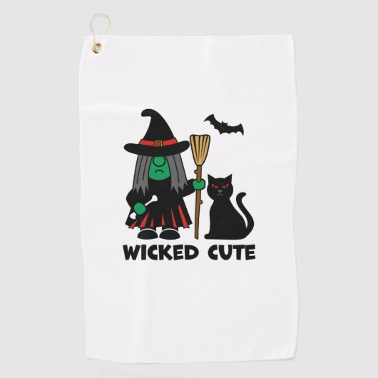 Wicked Niedlich Gnome Hexe Golfhandtuch (Vorderseite)