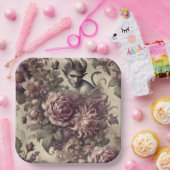 Wicked Plum Petals – Gothic Floral Design Pappteller (Party)