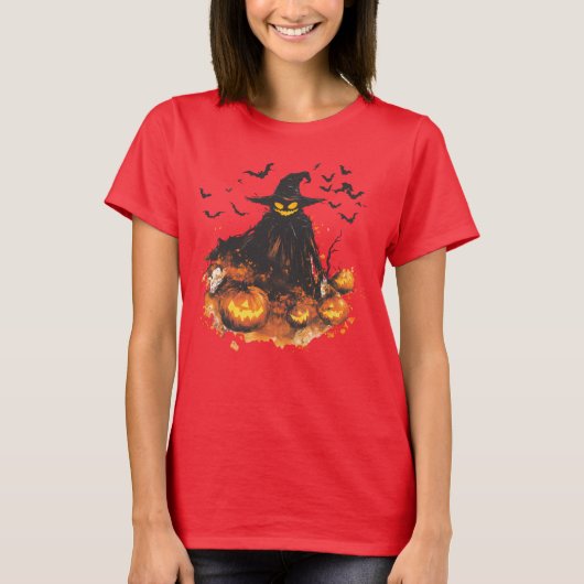 Wicked Pumpkin Reaper Halloween T-Shirt – Spooky (Vorderseite)