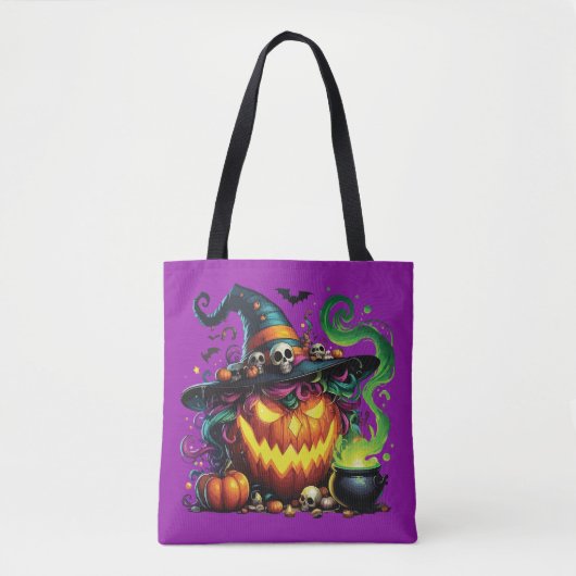 Wicked Pumpkin Witch Cauldron Tasche (Vorderseite)