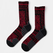 Wicked Style Black und Red Paisley Socken (Links)