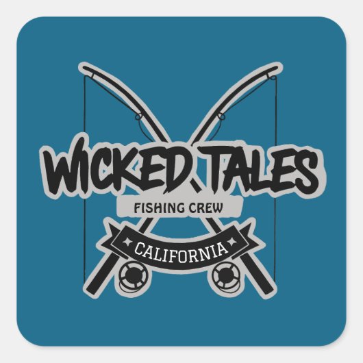 Wicked Tales Fishing-Crew Quadratischer Aufkleber (Vorderseite)