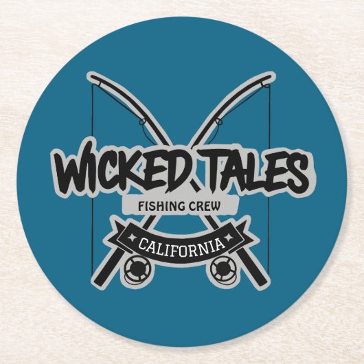 Wicked Tales Fishing-Crew Runder Pappuntersetzer (Vorderseite)
