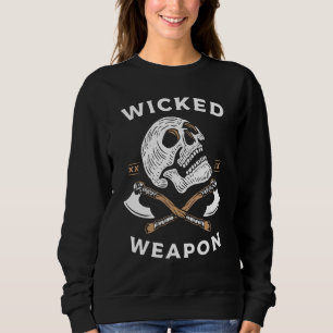 Wicked Weapon Horror Skull Dark Knight T-Shirt Leg Sweatshirt
