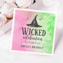 Wicked Witch Pink and Green Paper Napkin Serviette