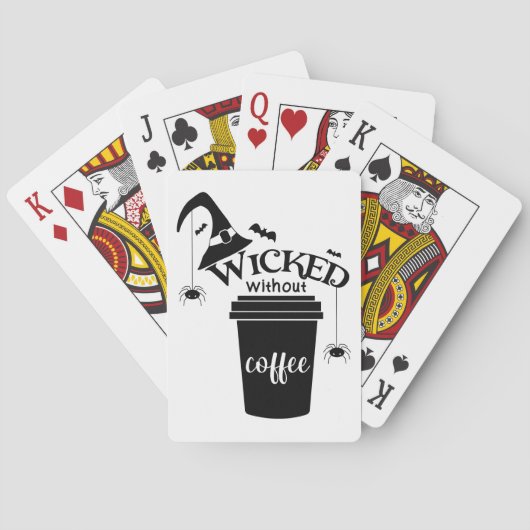 Wicked Without Coffee – Funny Witchy Coffee Lover Spielkarten (Rückseite)