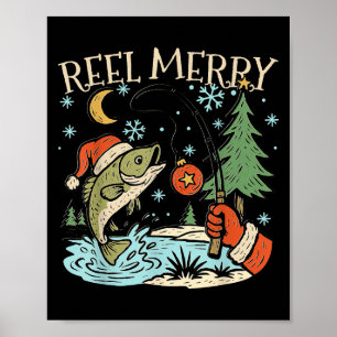 Wickel Frohe Weihnachten Angeln Lustiger Haken B F Poster