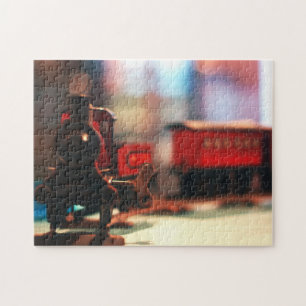 Wickeln Sie oben Zug-Set-altes Vintages Puzzle