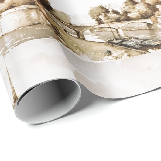 Wickeln Sie Papier mit "Notre Dame-Kathedralen" Geschenkpapier (Rolleneckpunkt)