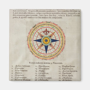 Wickeln Sie Rose mit den 32 Winden der Welt Magnet