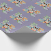 Wickelpapier mit Babyschale und Leaf-Design Geschenkpapier (Ecke)