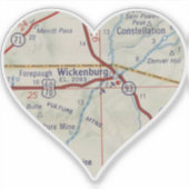 Wickenburg Arizona Vintage Karte Aufkleber (Vorderseite)