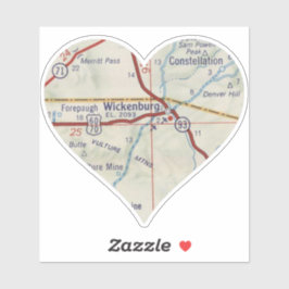 Wickenburg Arizona Vintage Karte Aufkleber