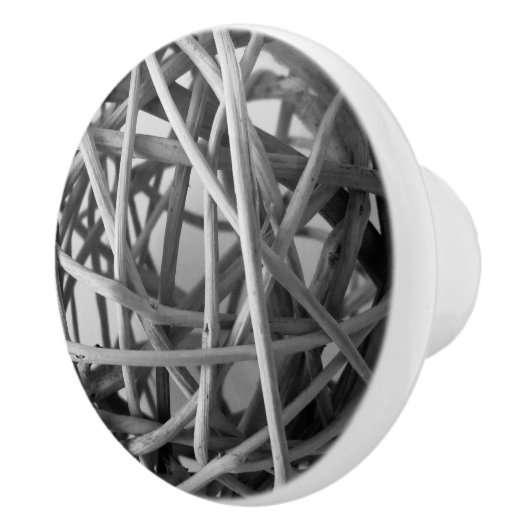 Wicker Ball Rustikal Keramikknauf (Rechts)