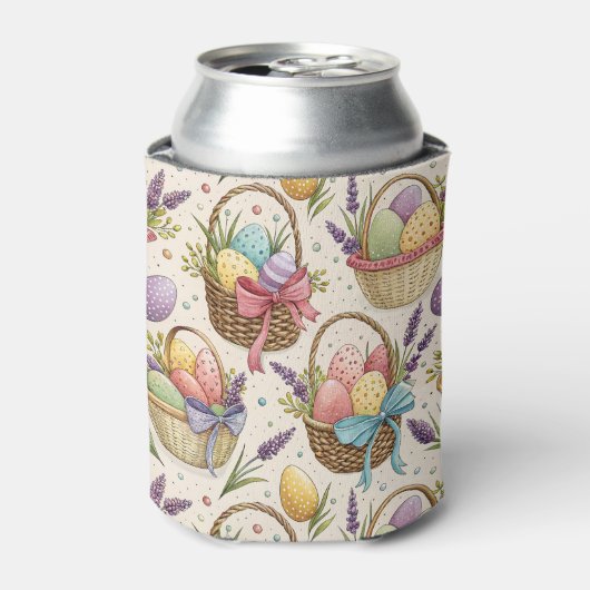 Wicker Basket Easter Eggs with Lavender Dosenkühler (Kanne Vorderseite)