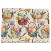 Wicker Basket Easter Eggs with Lavender Große Geschenktüte (Rückseite)