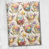 Wicker Basket Easter Eggs with Lavender Notizblock