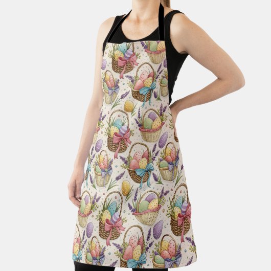 Wicker Basket Easter Eggs with Lavender Schürze (InSitu)