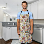 Wicker Basket Easter Eggs with Lavender Schürze