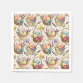Wicker Basket Easter Eggs with Lavender Serviette (Vorderseite)