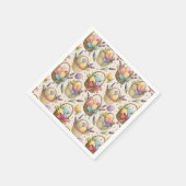 Wicker Basket Easter Eggs with Lavender Serviette (Ecke)