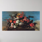 Wicker Basket of Flowers Poster (Vorne)