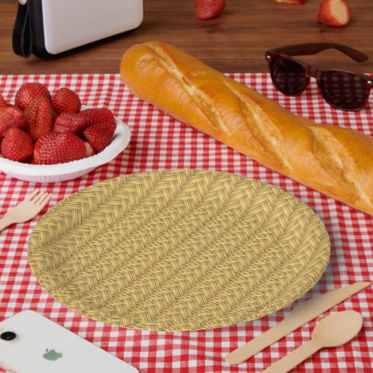 Wicker Basket Weave Seamless Pappteller (Picknick)