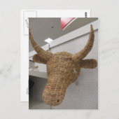 Wicker Cow Postkarte (Vorne/Hinten)