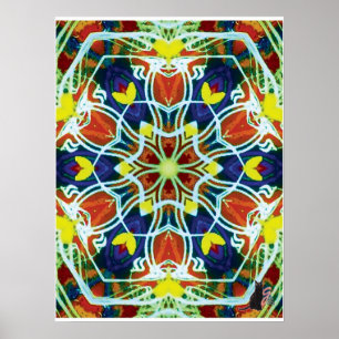 Wicker Kinetic Collage Kaleidoscope Poster