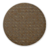 Wicker Rattan Boho Chocolate braun Keramikknauf (Vorderseite)