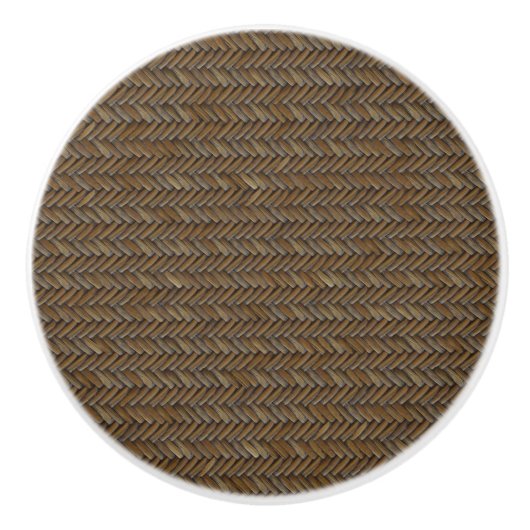 Wicker Rattan Boho Chocolate braun Keramikknauf (Vorderseite)