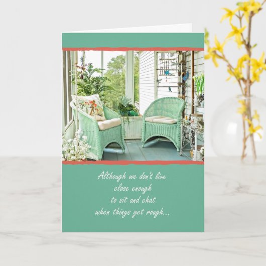 Wicker Stühle Front Porch Sweet Thinking Sie Karte (Gelbe Blume)