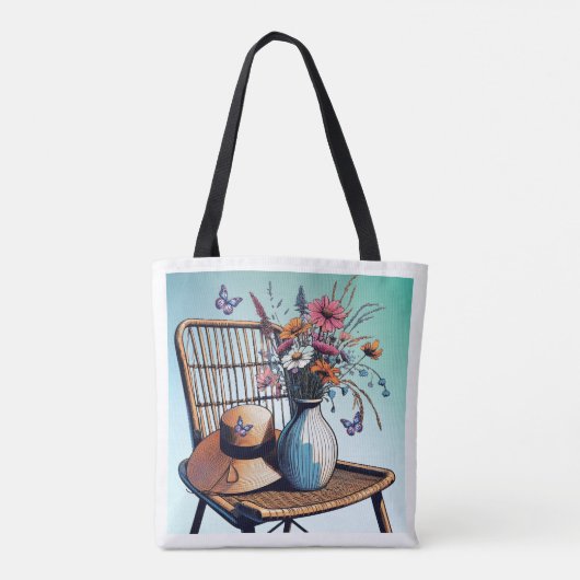 Wicker und Blume Tasche (Rückseite)