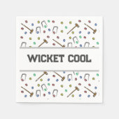 Wicket Cool Croquet Pun Hand Illustriert einzigart Serviette (Vorderseite)