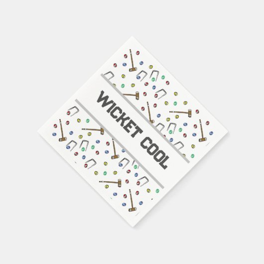 Wicket Cool Croquet Pun Hand Illustriert einzigart Serviette (Ecke)
