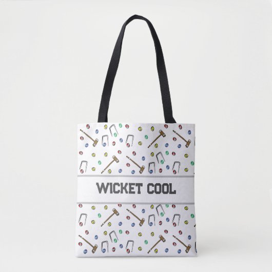 Wicket Cool Niedlich Croquet Pun Hand-Illustriert  Tasche (Vorderseite)