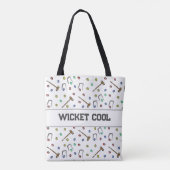 Wicket Cool Niedlich Croquet Pun Hand-Illustriert Tasche (Rückseite)
