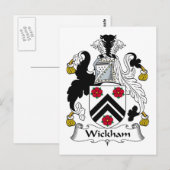 Wickham Familienwappen Postkarte (Vorne/Hinten)